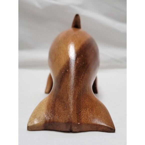 Hand-Carved Wooden Dolphin Figurine Figure Statue About 7 Inches Long - Lot D - Picture 5 of 7